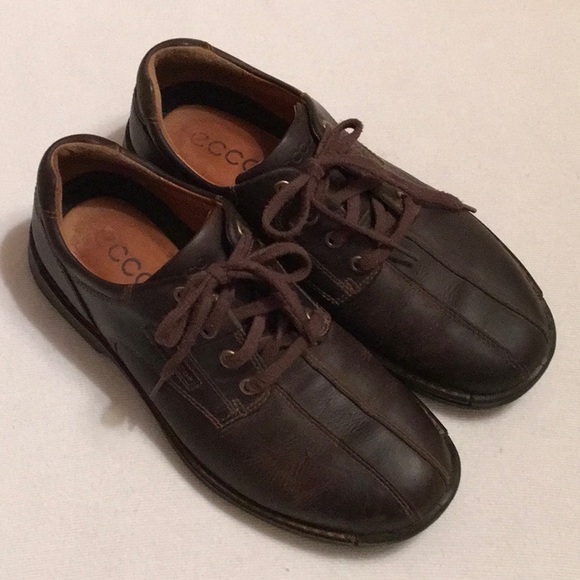 Men’s ECCO Brown Lace Ups sz 9-1/2 - Picture 1 of 12